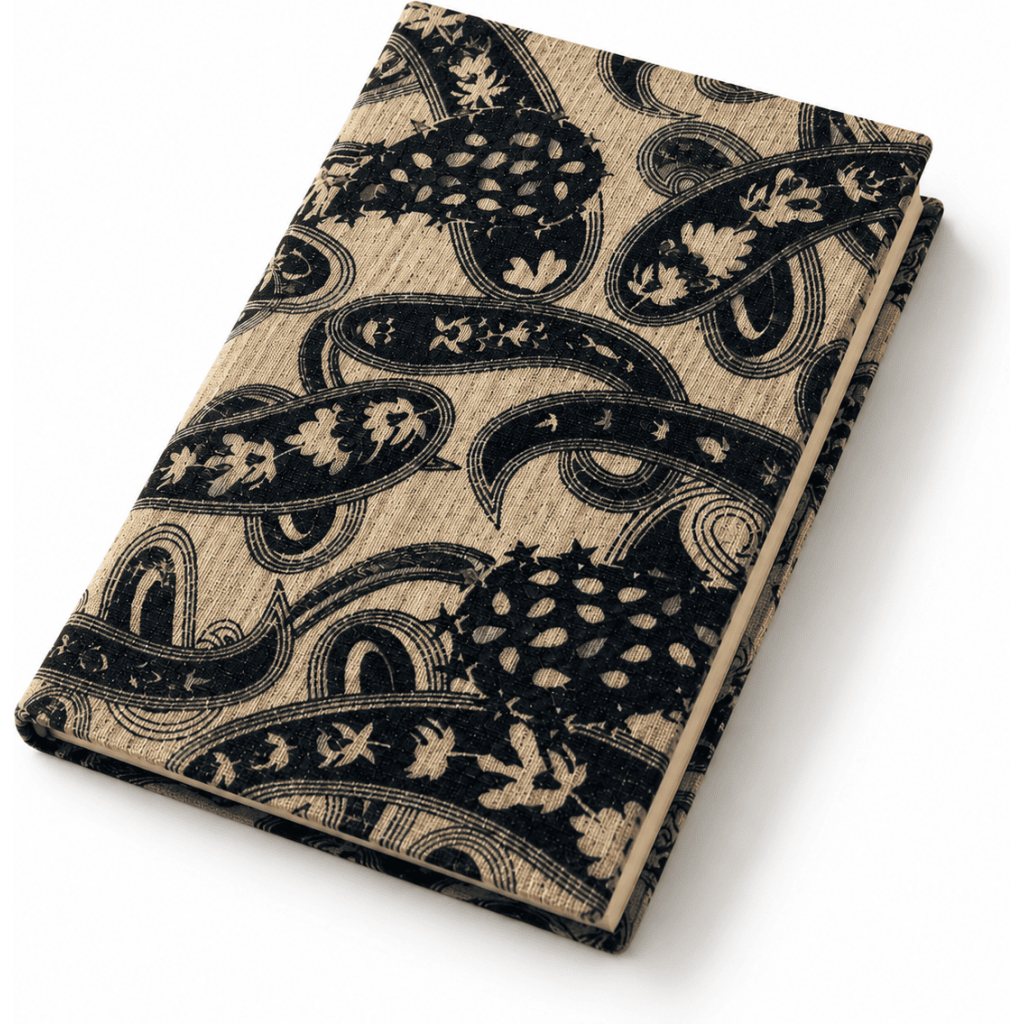Black Indian Block Print Cotton Journal