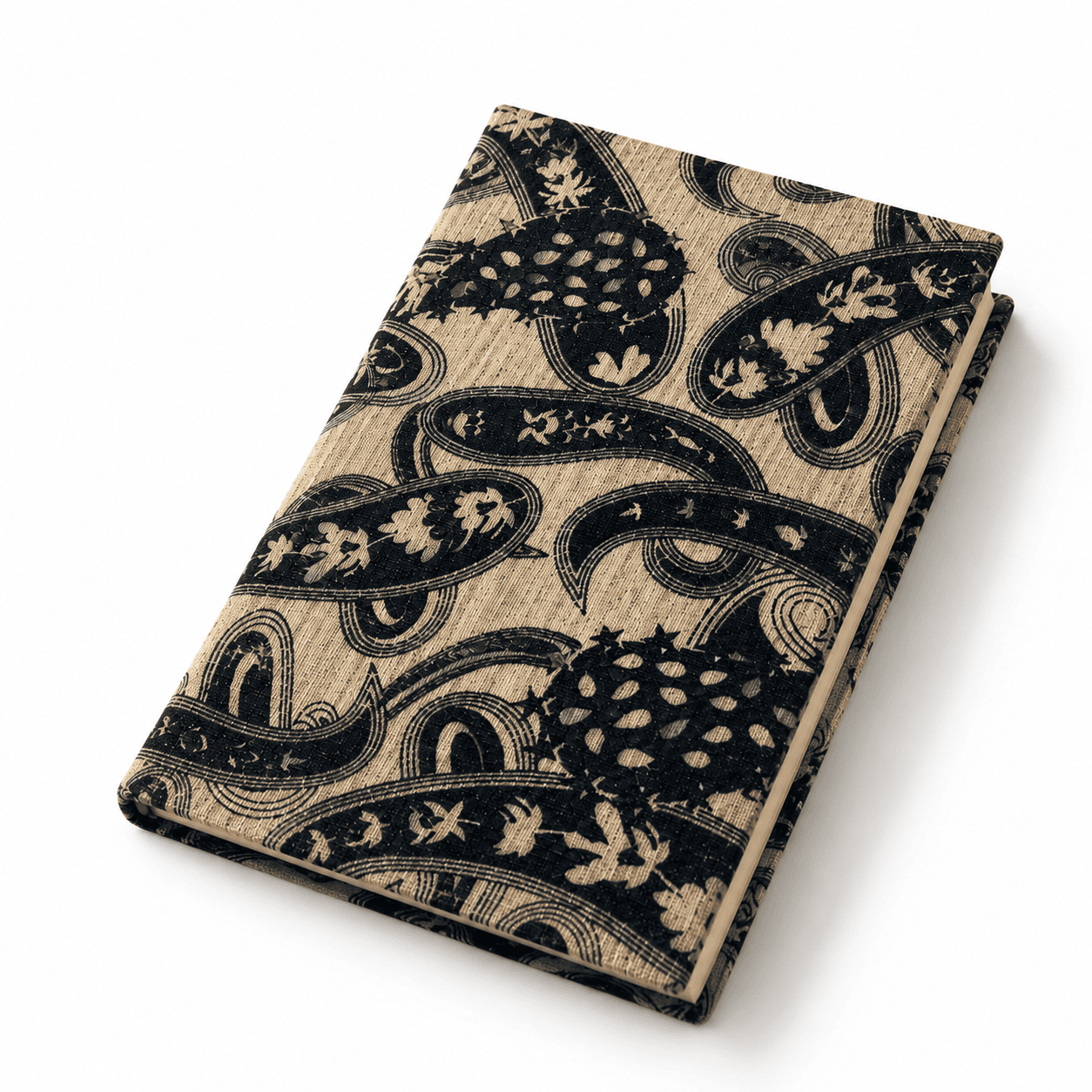 Black Indian Block Print Cotton Journal - Image 1