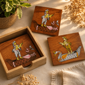 Mythological Wooden Tea Coaster Set - Image 4