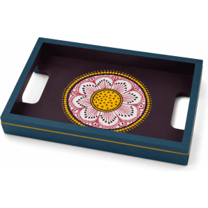 Vibrant Floral Hand-Painted Tray - Image 1