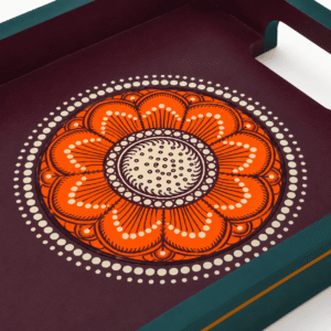 Floral Design Hand-Painted Tray - Image 3