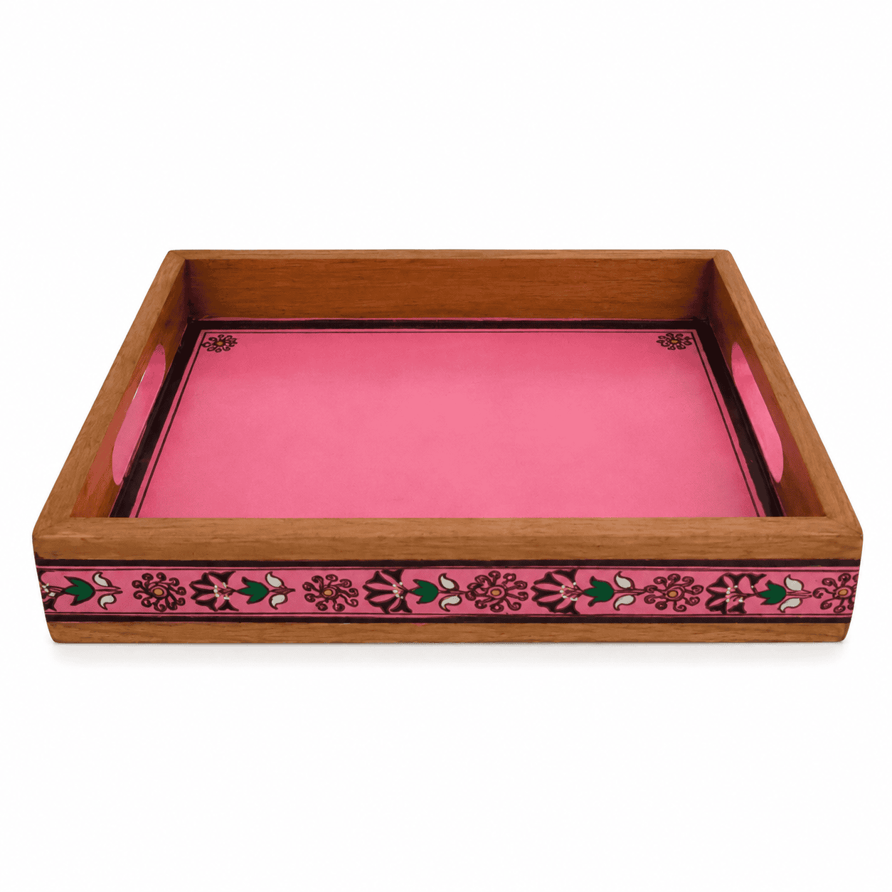 Pink Tranquil Wooden Serving Tray - Image 1