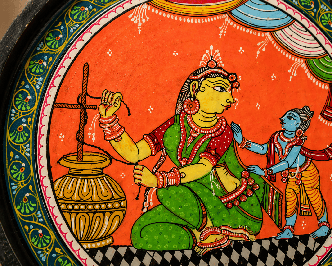 Odisha Pattachitra Folk Art Plate - Image 3