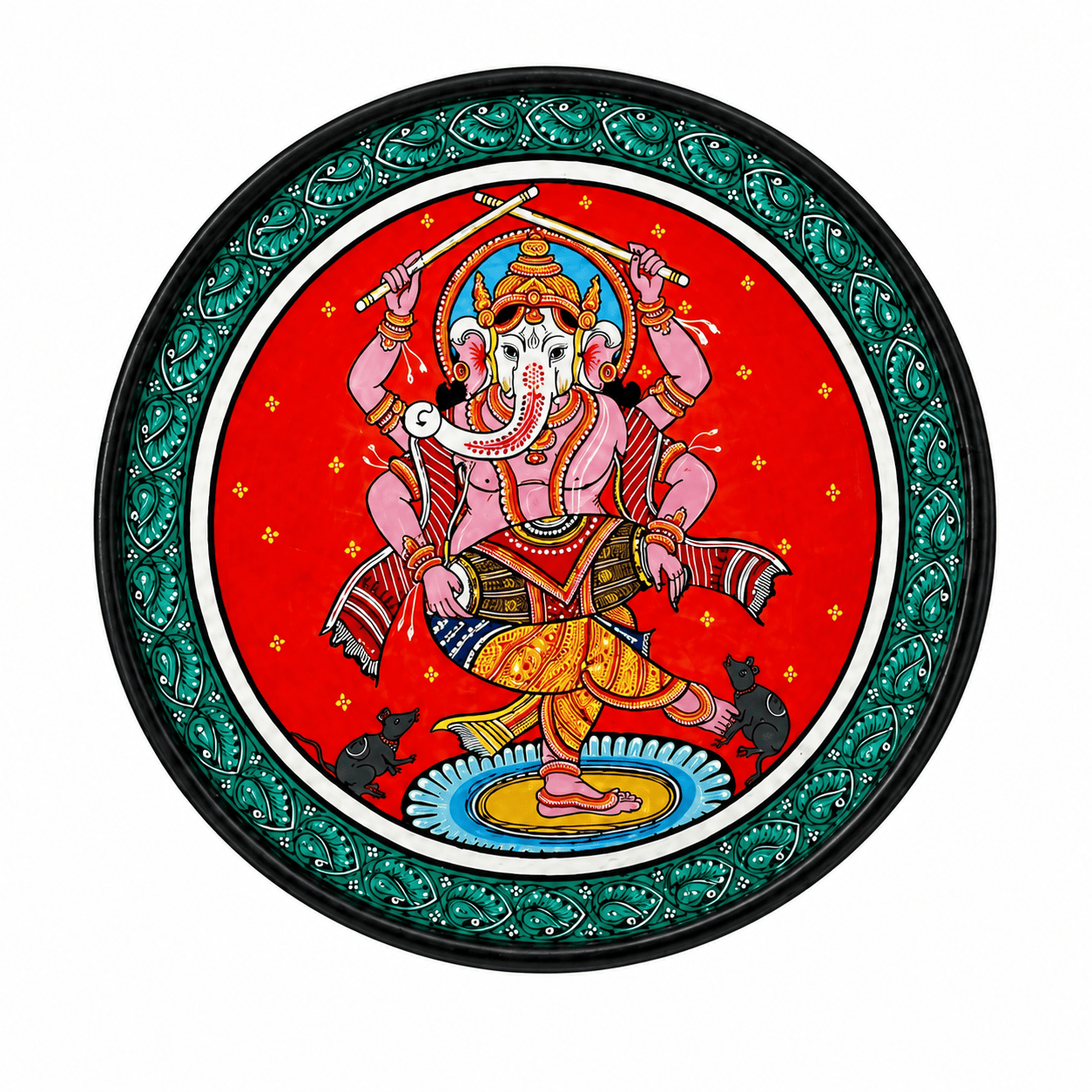 Ganesha Pattachitra Art Plate - Image 1