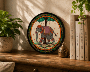 Odisha Elephant Pattachitra Art Plate - Image 4