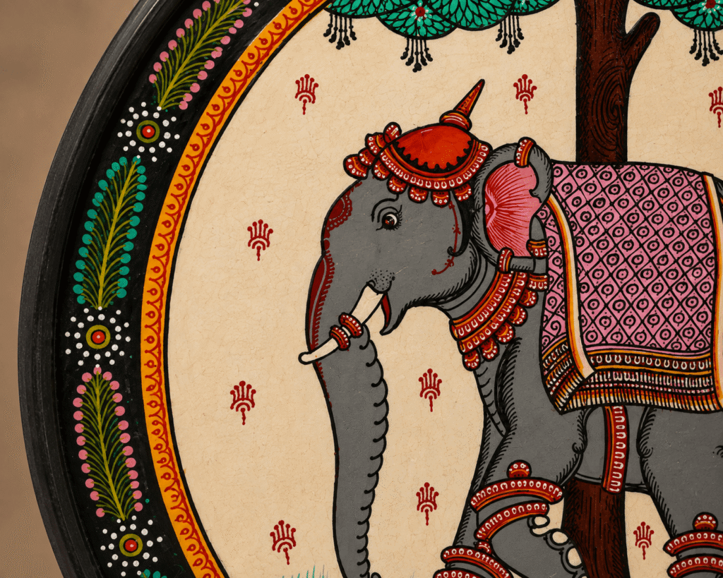 Odisha Elephant Pattachitra Art Plate