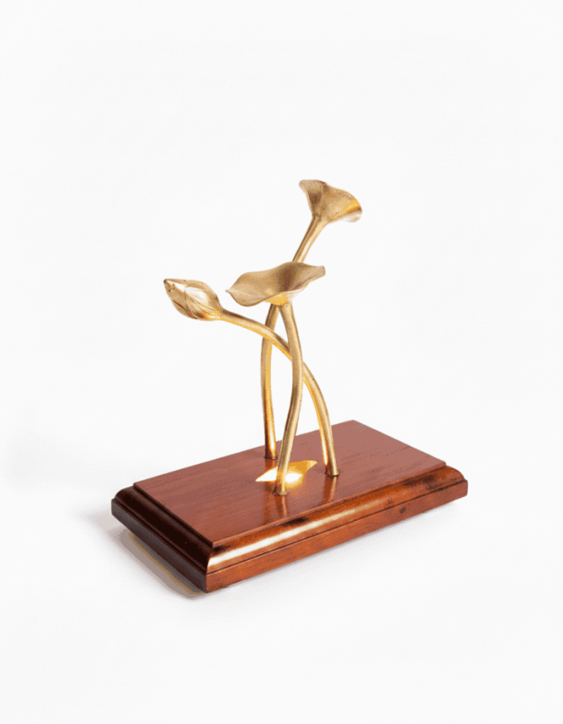 Handcrafted Brass Floral Sculpture