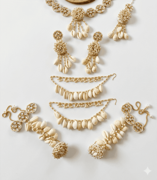 Cowrie Shell Bridal Jewelry Set - Image 2