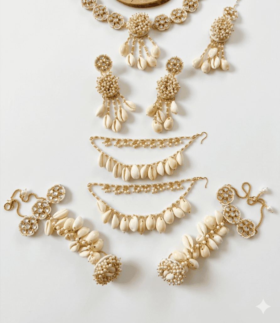 Cowrie Shell Bridal Jewelry Set - Image 2