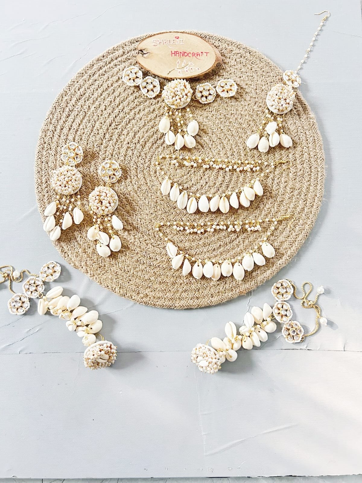 Cowrie Shell Bridal Jewelry Set - Image 3